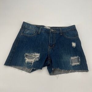 Tea & Cup Premium Denim Distressed Cut Off Jean Shorts Size 5 Women’s